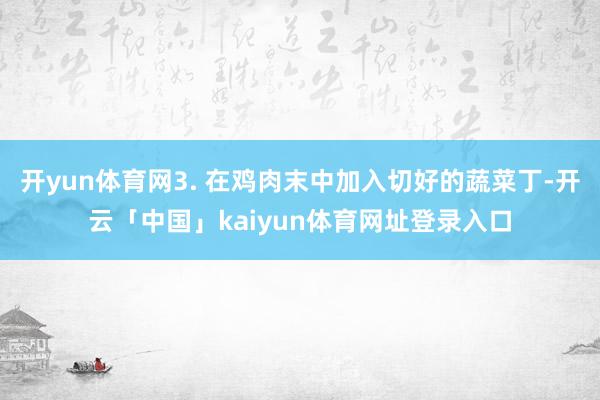 开yun体育网3. 在鸡肉末中加入切好的蔬菜丁-开云「中国」kaiyun体育网址登录入口