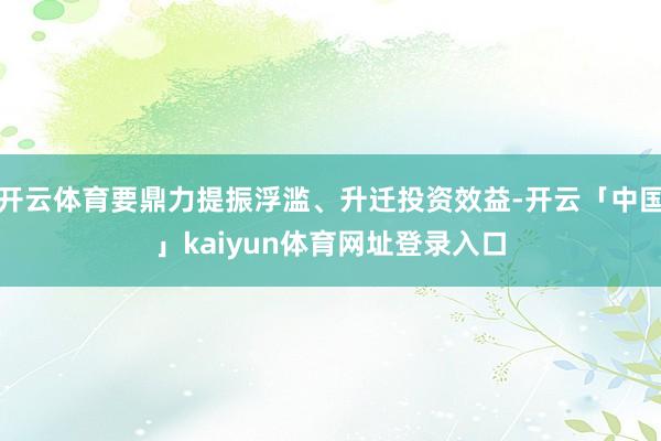 开云体育要鼎力提振浮滥、升迁投资效益-开云「中国」kaiyun体育网址登录入口