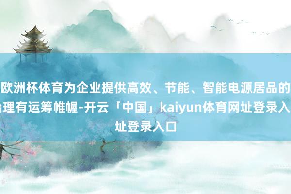 欧洲杯体育为企业提供高效、节能、智能电源居品的治理有运筹帷幄-开云「中国」kaiyun体育网址登录入口