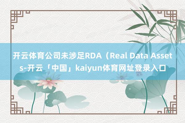 开云体育公司未涉足RDA（Real Data Assets-开云「中国」kaiyun体育网址登录入口